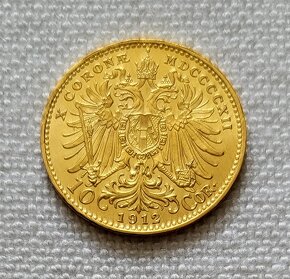 Zlatá investičná minca 10 koruna FJI 1912 bz - 2