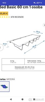 Predám Kempingové lôžko Camp Bed Basic 60 cm - 2