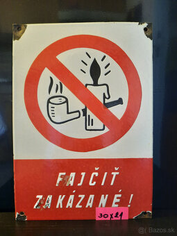 Smaltovaná ceduľa - tabuľa Zákaz fajčiť - 2