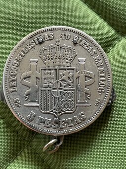 starožitny strieborný nožík 5 pesetas 1871 - 2