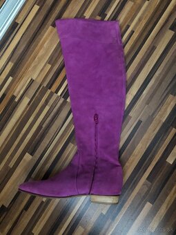 Čižmy nad kolená, koža, veľkosť 36-37 - 2