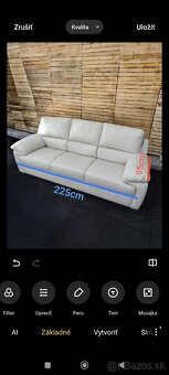 Krémový kožený gauč - 2