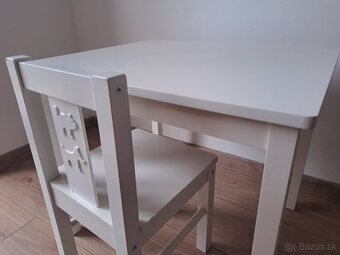 Stôl ikea + stolička kitter biela farba - 2