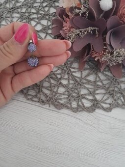 Strieborné náušnice s kamienkami - 2