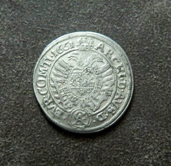 Predám XV grajciar 1661 CA Viedeň Leopold I. - 2