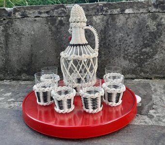 Retro malý demižón s pohárikmi - 2
