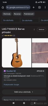 Elektroakustická gitara LAG T100 DCE - 2