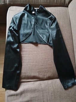 Saténové bolerko biele a čierne - 2