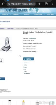 Olympia Cordless Twin Digital Dect Phone 6111 Twister - 2