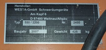 Traktorová snežná fréza - 2