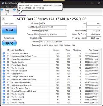 SSD Micron M550 256GB MLC, SATA III - 2