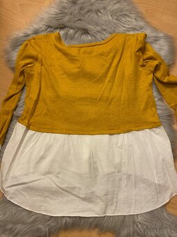 Horčicovo-biely sveter - 2