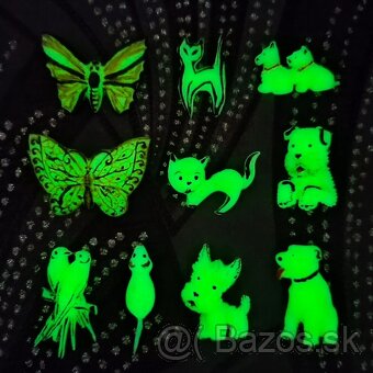 Fosforové brošne - pes, mačka, motýľ, vták, myš - 2