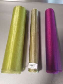 Organza zelená, tmavo fialová - 2
