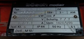 Predám dvojotáčkový elektromotor 0,3-0,75kw,890-1420ot/min, - 2