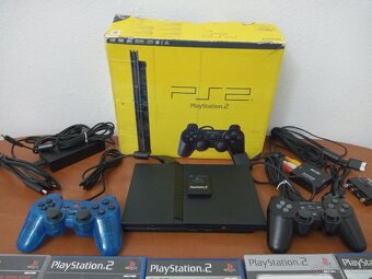 Playstation 2 slim black + hry - 2