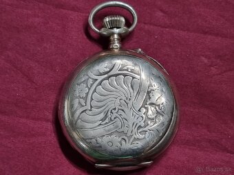 8 dňové,strieborné vreckové hodinky. - 2