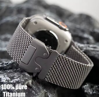Prémiový Titanium Milanese Loop pre Apple Watch Ultra - 2