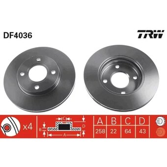 Predné brzdové kotúče TRW FORD FOCUS MK1 - 2