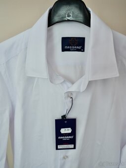 Biela pánska košeľa Massaro, veľkosť M - 2