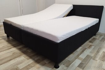 cierna polohovatelna manzelska postel Fines, 180x200x51 cm - 2