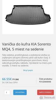 ☘️ [AKTUÁLNE] - Vanička do kufra KIA Sorento MQ4 - 2