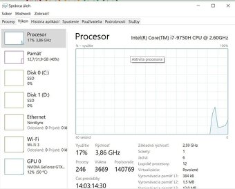 Predám herný notebook HP OMEN 15 (i7-9750H / GTX 1660 Ti 32G - 2