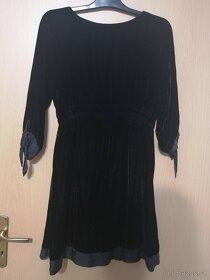 Dámske čierne zamatové / velúrové šaty - 2