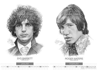 unikátny kreslený kalendár Pink Floyd 2026 - 2