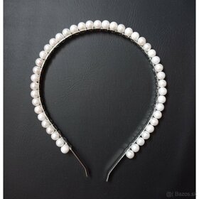 Svadobná perlová čelenka - 2