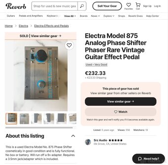 Small Stone Electra Phase Shifter 875 USA efektový pedál - 2