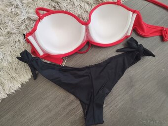 Push up plavky s brazilkami. Červená + čierna. S/36 - 2