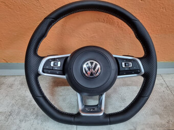 VOLANT VOLKSWAGEN R RLINE kožený BIELE PREŠÍVANIE - 2