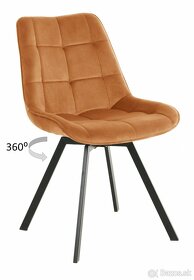 Čalúnená otočná stolička LAPO - škoricová farba/bežová farba - 2