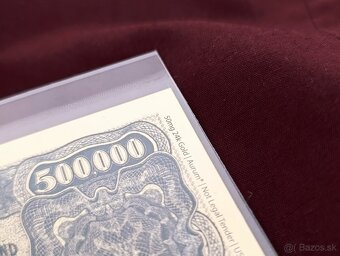 Predám zberateľskú repliku bankovky – 500 000 Korona (Maď - 2