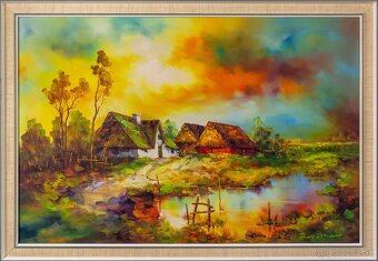 Dedina , Almut Pusch-Drescher, olej na plátne, 990 × 690 mm - 2