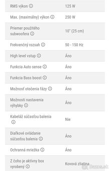 Predám subwoofer pod sedadlo - 2