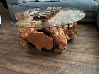 Predám konferenčný stôl masív koreň hruška - 2