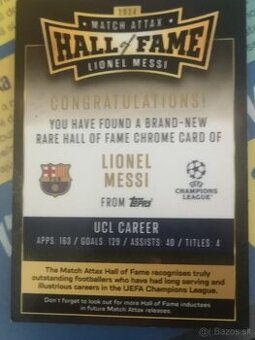 MESSI TRADDING CARD HALL OF FAME - 2