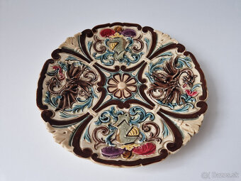 Starožitný zdobený keramický talíř talířek RDZ Rudolf Ditmar - 2