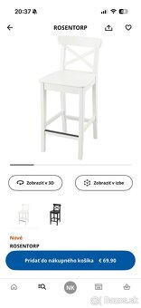 4ks barová stolička IKEA ROSENTORP - 2