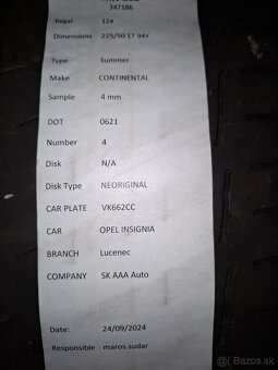 Letné pneumatiky 225/50/17 94Y - 2