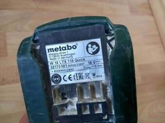 METABO aku uhlová brúska W 18 LTX 115 - 2