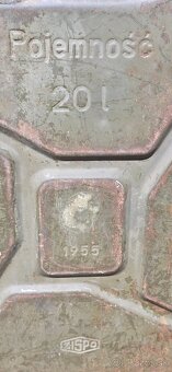 Plechová bandaska / kanister 20 litrový z roku 1955 - 2