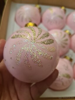 Vianočné ružové gule 12 ks - 2