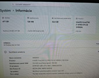 Predám HP 800 G5 i7 9700 32GB RAM 512GB NVMe SSD - 2