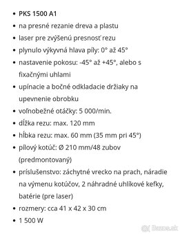 Pokosová píla Parkside PZKS 1500 A1 - 2