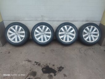 5x112 R17, 7J ET38, zimná sada s pneu 215/55 R17 - 2