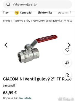 Gulovy ventil giacomini 2 - 2