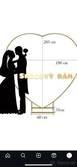 Zlaty rám srdce na svadbu - 2